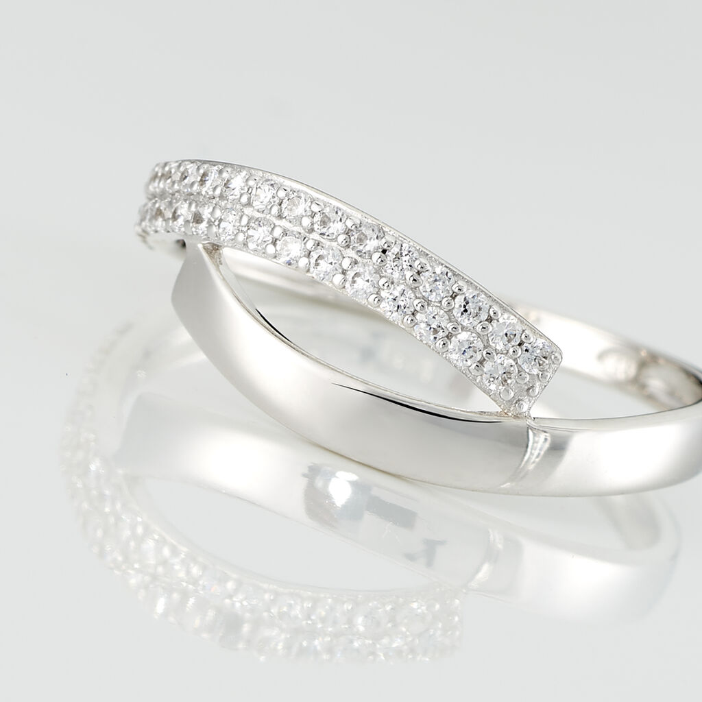 Bague Vero Or Blanc Oxyde De Zirconium