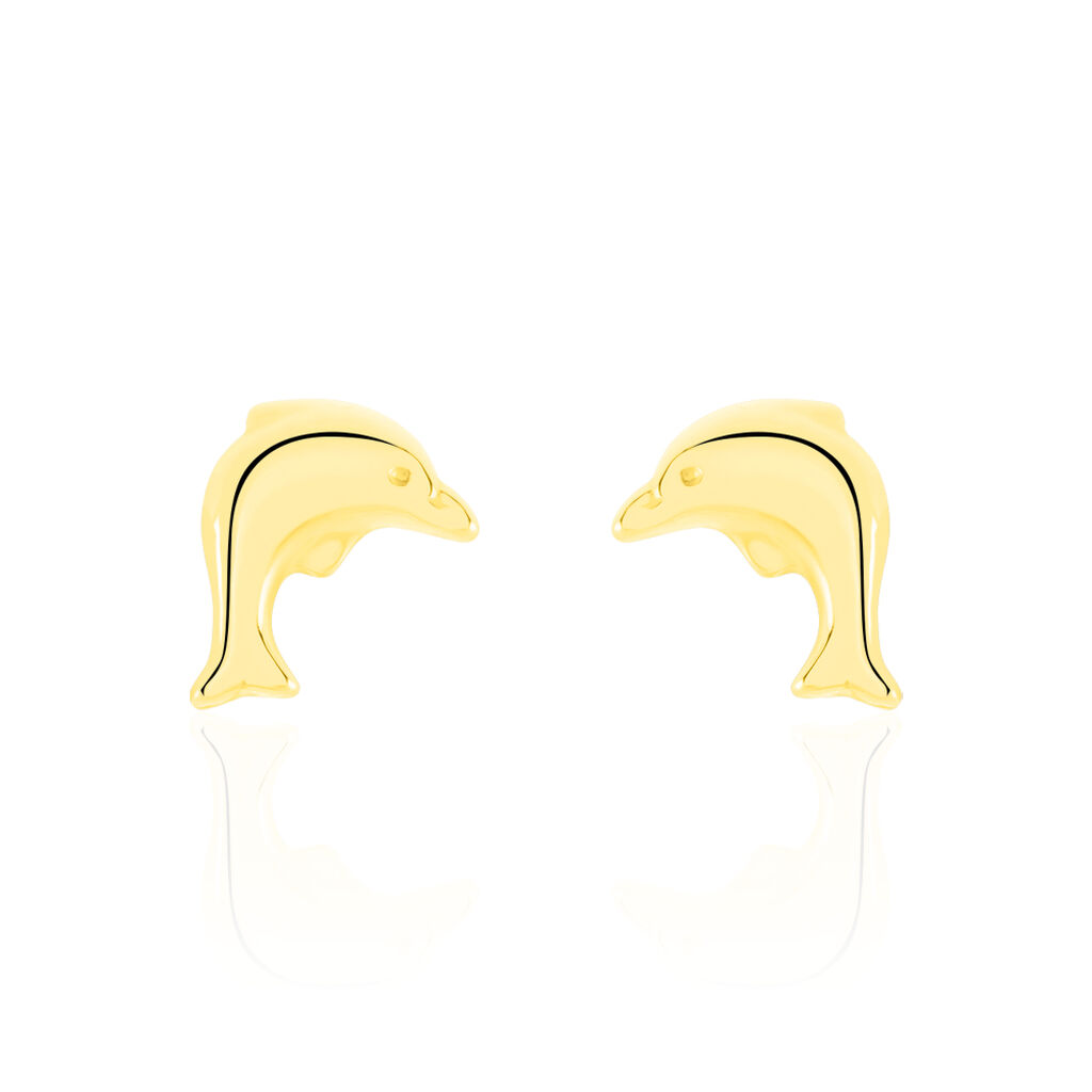 Boucles D'oreilles Puces Fulvie Dauphin Or Jaune