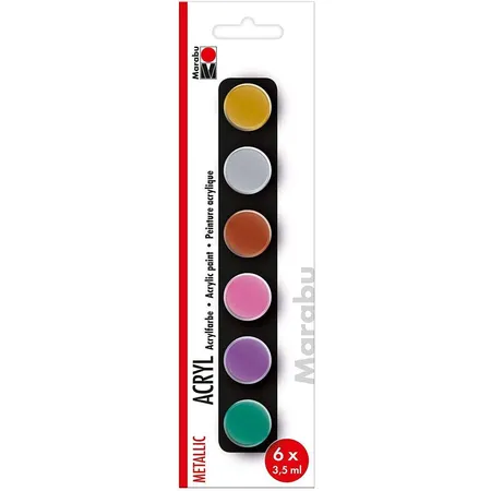 Marabu Acrylfarben Set METALLIC, 6 x 3,5 ml