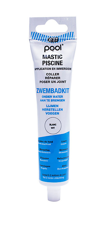 Mastic blanc polymère pour piscine 80ml