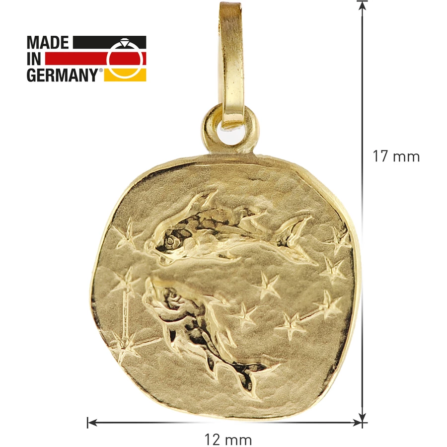 trendor Sternzeichen für Kinder Fische Gold 333 Anhänger + Halskette gold
