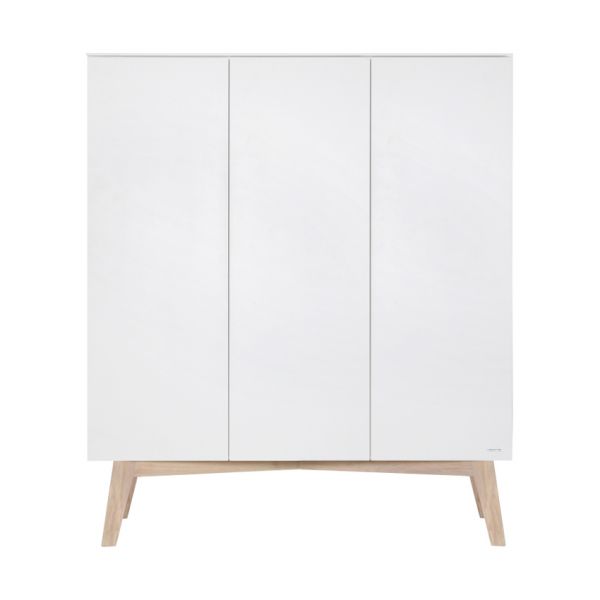Kidsmill Sixties Kledingkast 3-deurs Wit Mat / Naturel