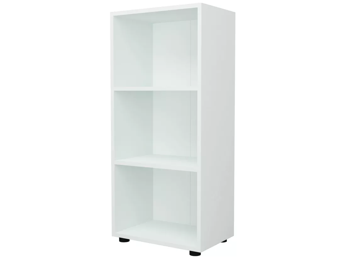 Bibliothèque Vara à 3 niveaux 108 x 49 x 30 cm blanc [en.casa]
