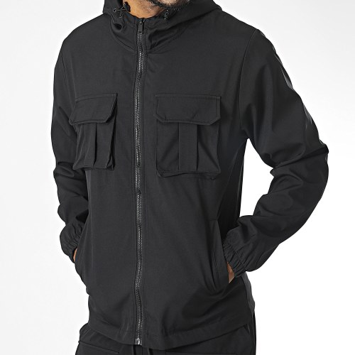 Ensemble Veste Zippée Et Pantalon Cargo Noir