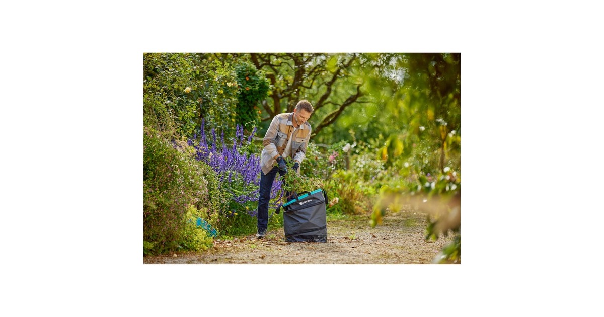 GARDENATuinafvalzak pop-up rechthoekig, maat M  (Zwart/turquoise, Tot 130 liter)