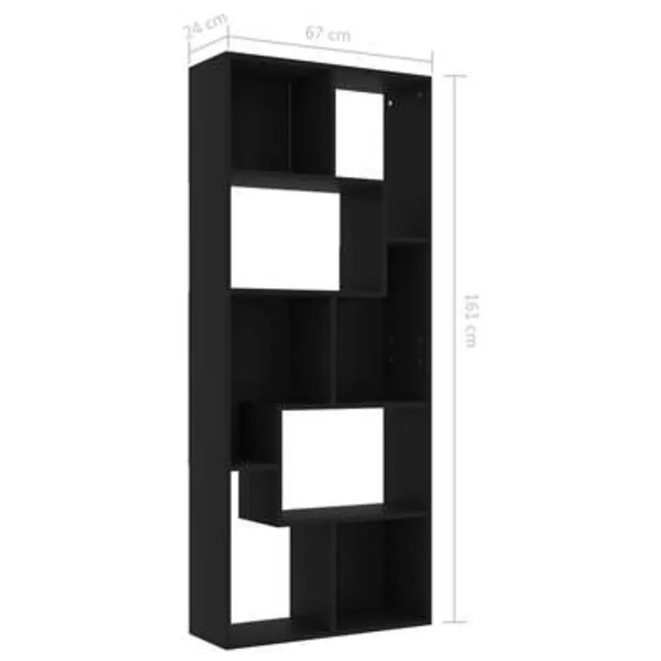 vidaXL - Boekenkast - Zwart - Bewerkt hout