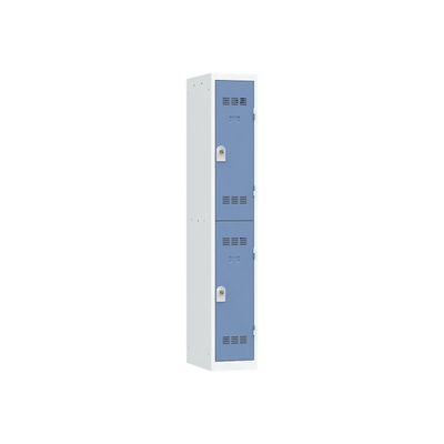 Vestiaire multicases - 1 colonne - 2 portes - 180 x 30 x 50 cm - gris/beu