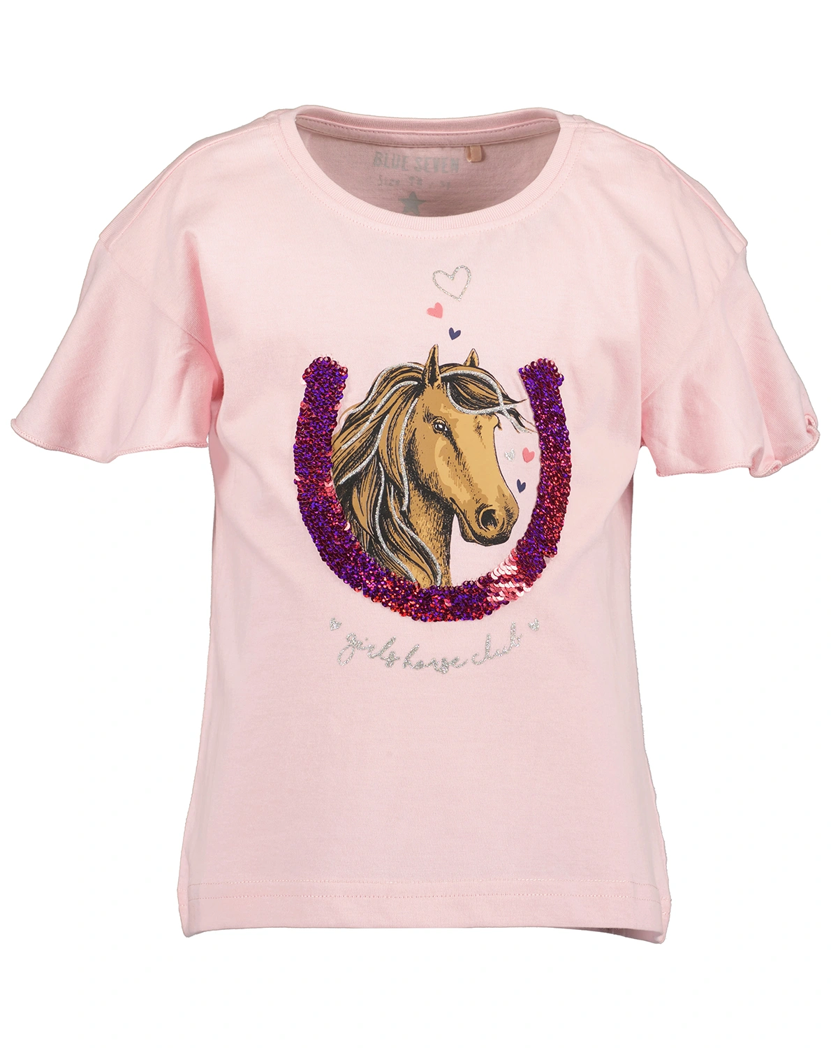 T-Shirt GIRLS HORSE CLUB mit Wendepailletten in rosa