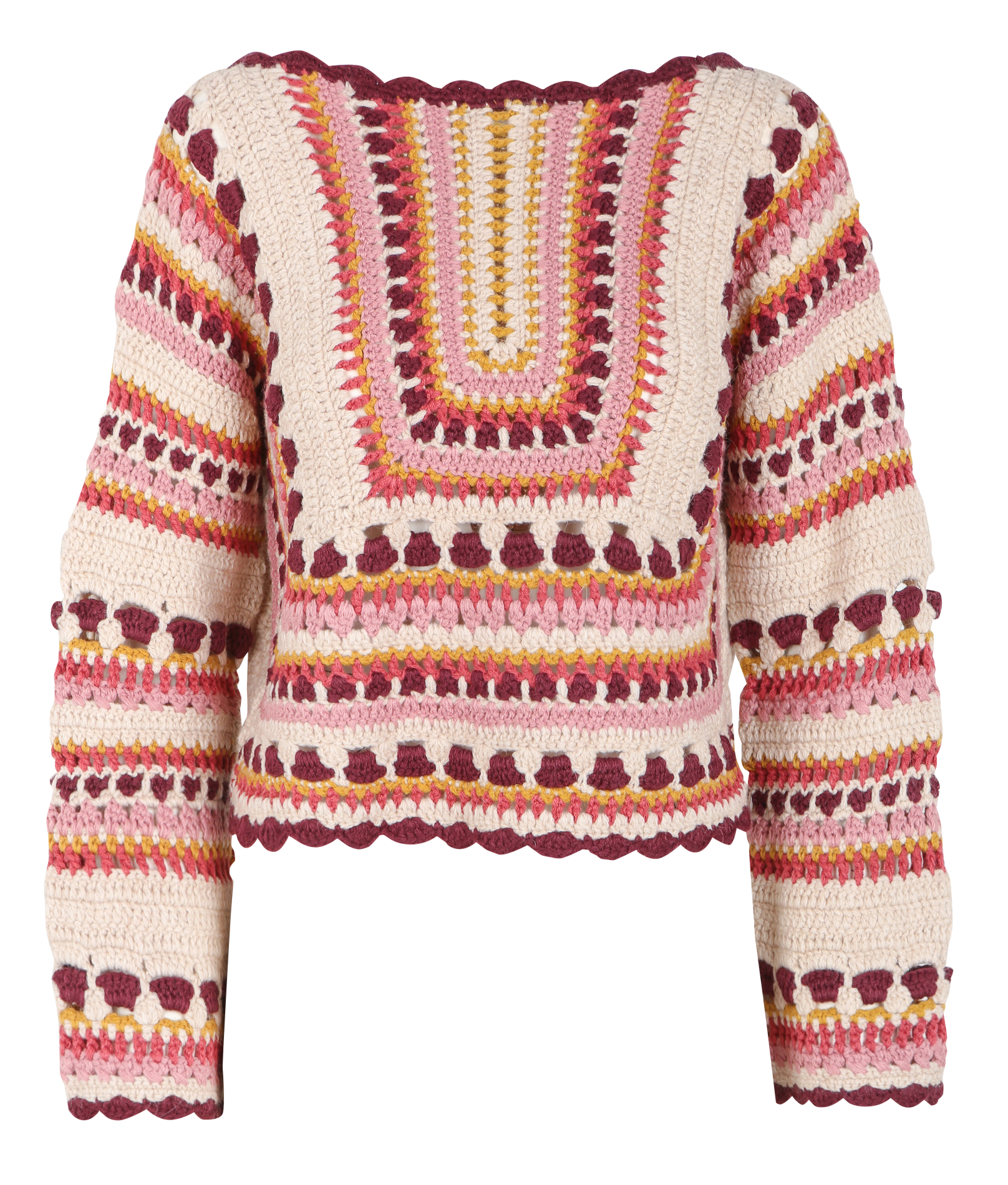 LORETTE - Pull crochet col rond | Multicolore