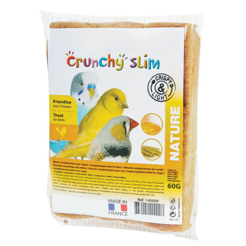 Pain crunchy slim nature 60 g pour oiseaux
