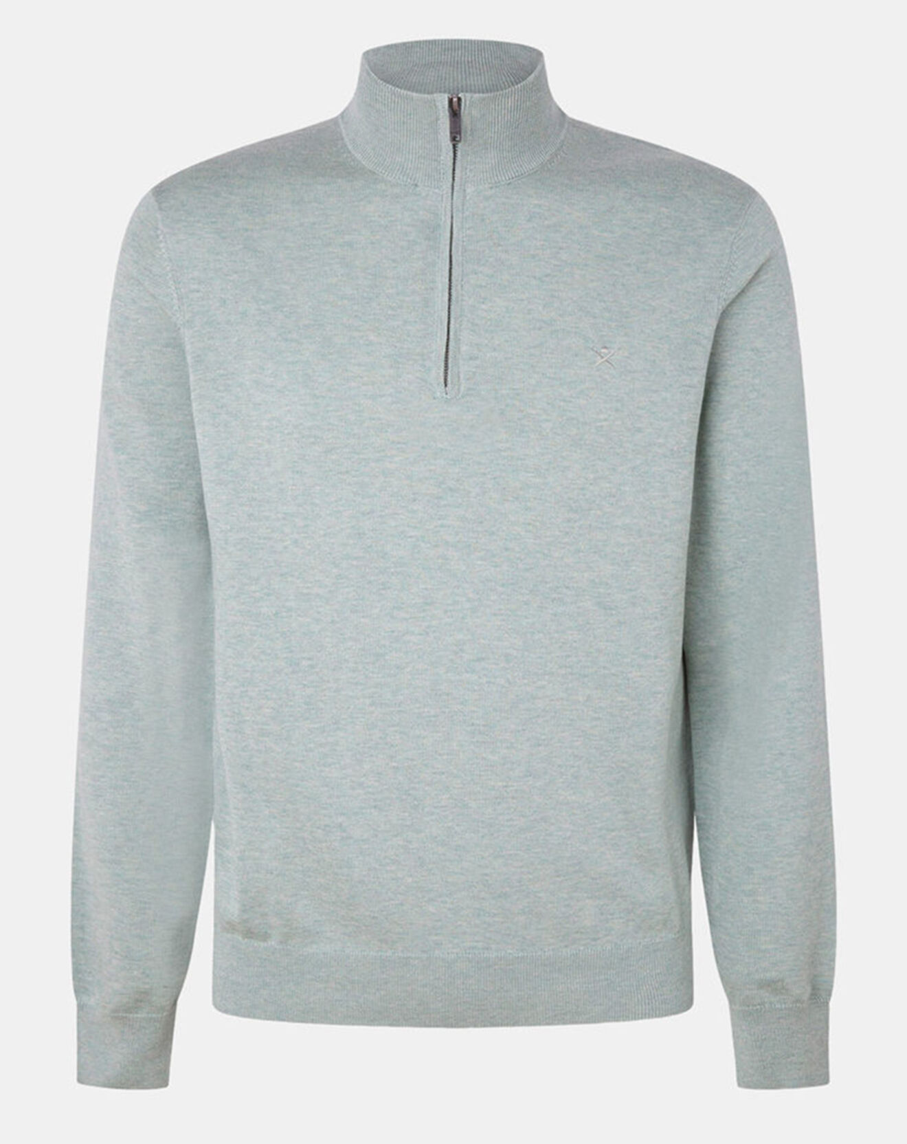 Hackett London Pull en Coton & Soie col camionneur vert moyen
