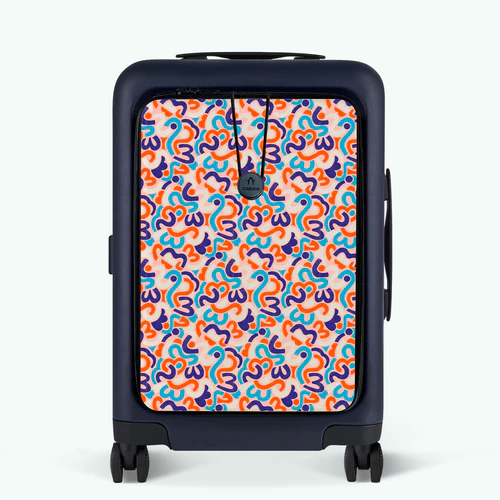 Valise rigide 4 roues CDG Pochette Hoi An bleu marine