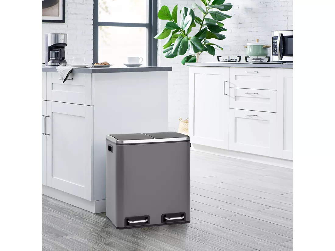 Poubelle de tri 30L en inox