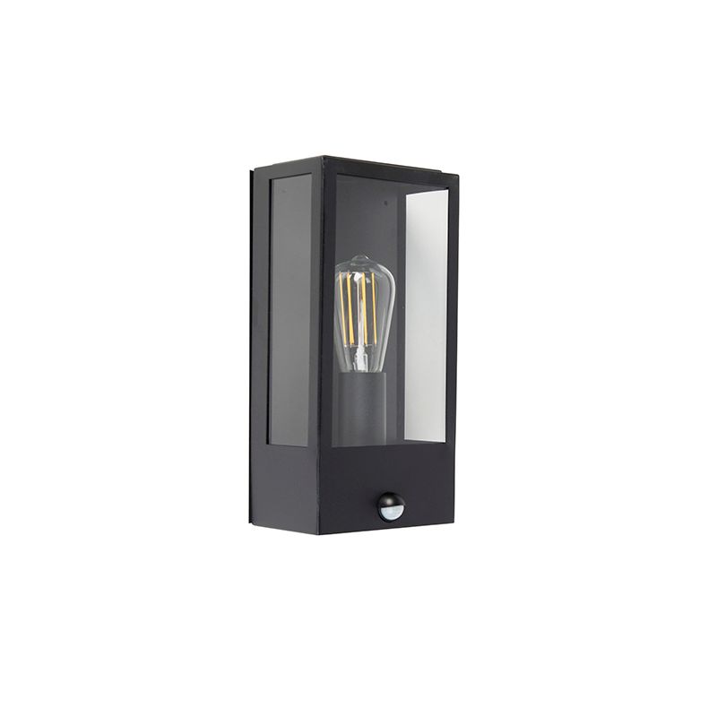 Buiten wandlamp zwart met bewegingsmelder IP44 - Rotterdam