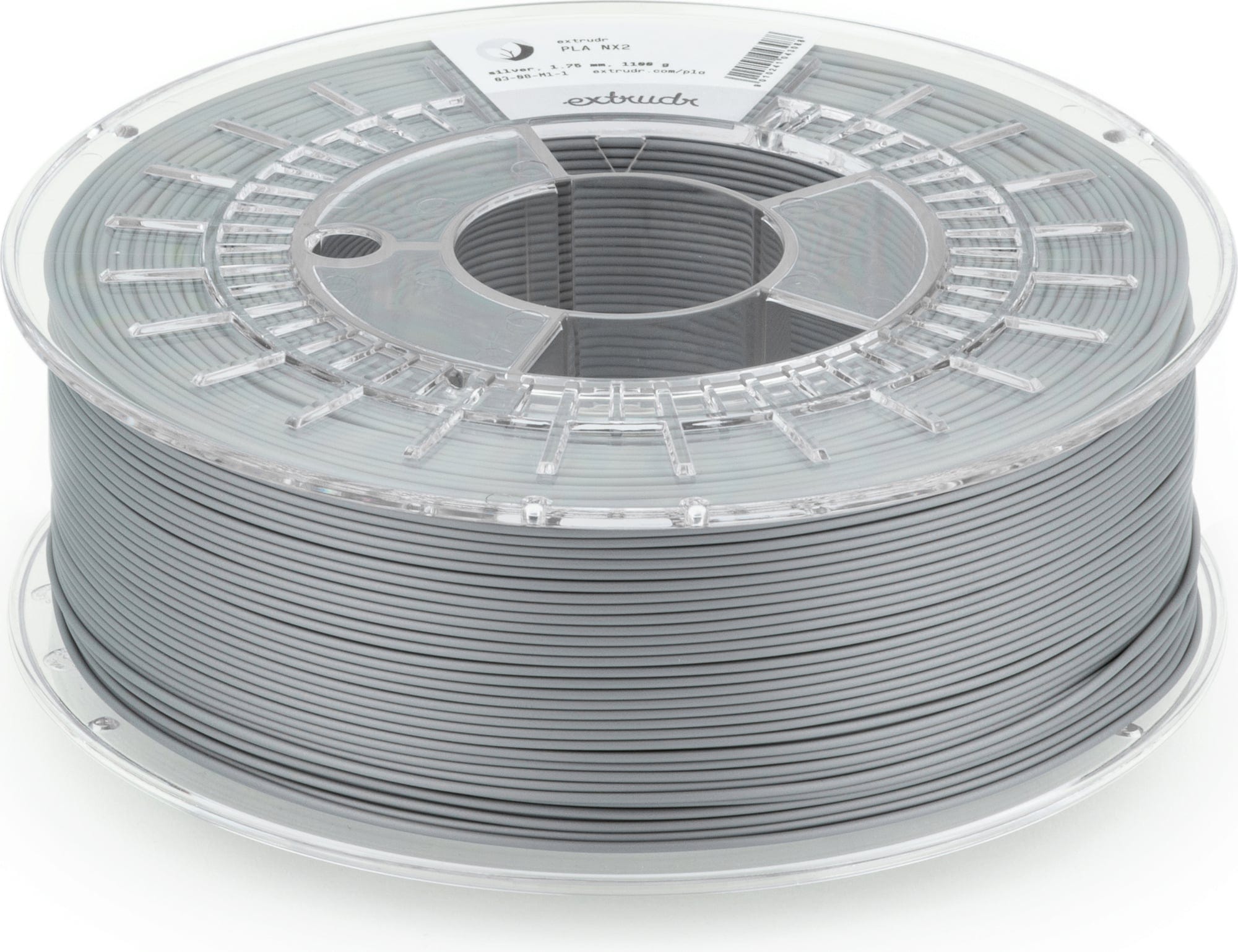 Extrudr  PLA NX2 Matt Silber, 1,75 mm / 1000 g    Next Evolution PLA in Silber