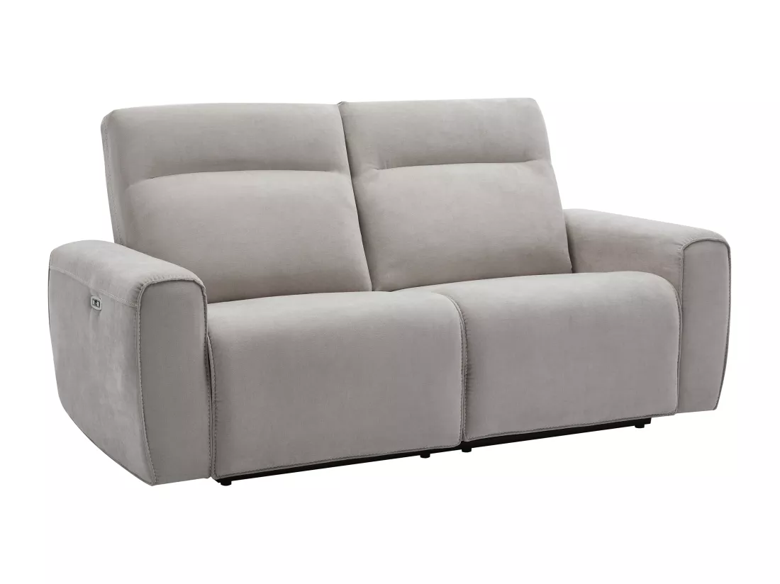 Canapé 3 places relax électrique en tissu gris LORGITA
