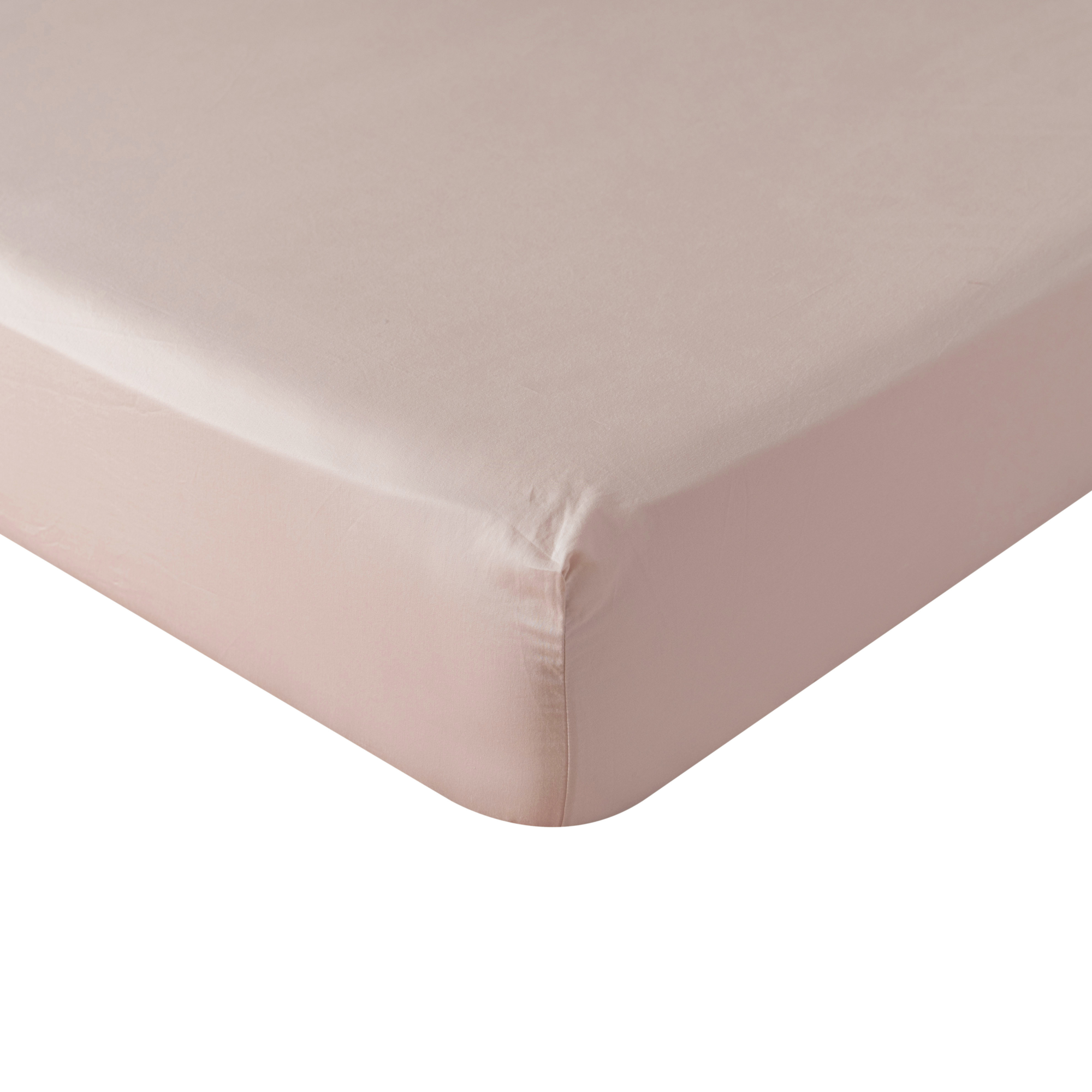 Hoeslaken Cotton Satin 90x200+35 cm misty rose
