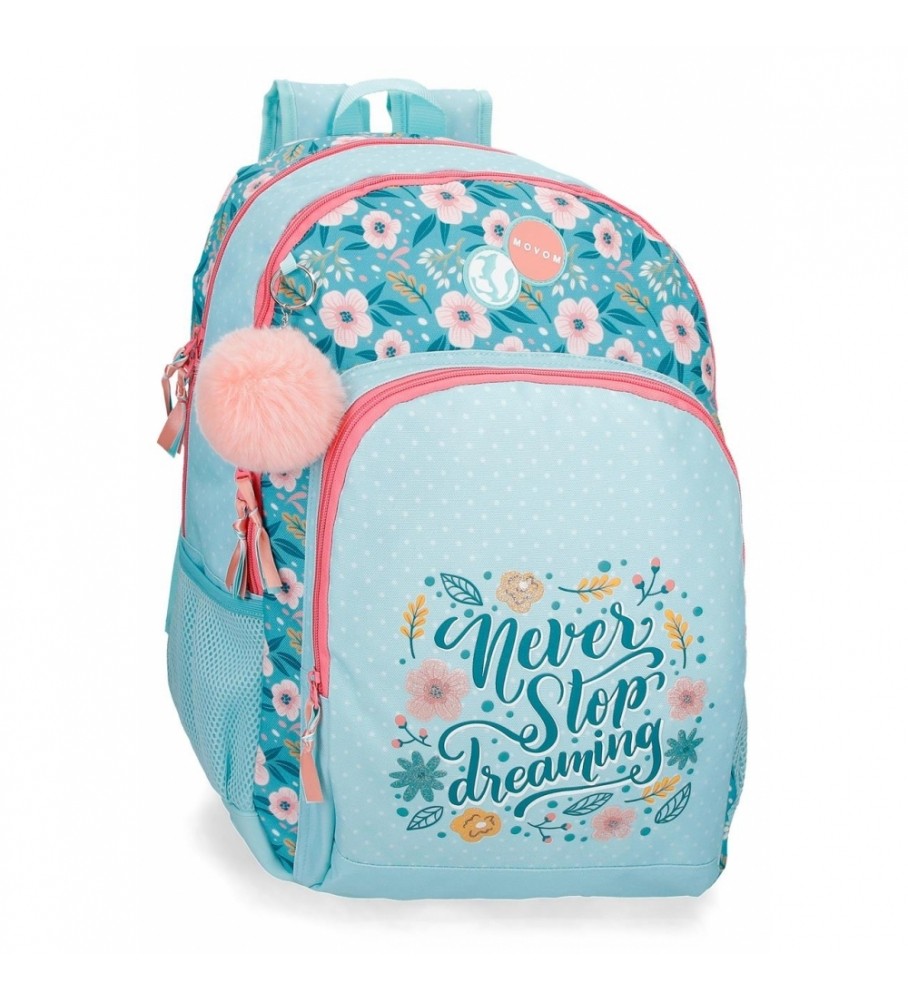Movom Mochila Escolar Movom Never Stop Dreaming Dos Compartimentos adaptable azul