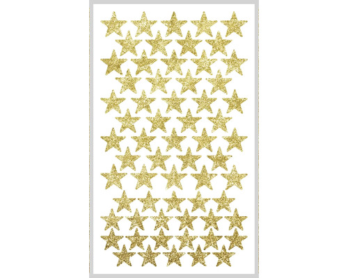 Mini stickerset voor kinderen, sterren, goud, 63 stuks.
