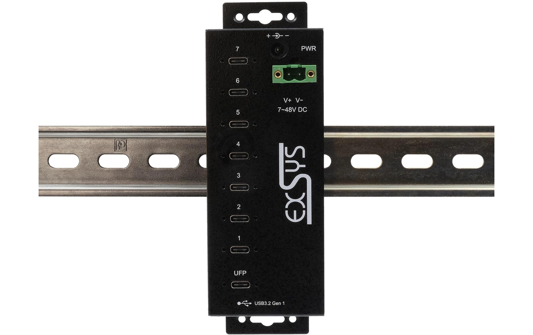 USB-Hub Managed USB 3.2 Gen 1 Hub 7-Port<br>Managed 7-Port USB-C 3.2 Gen 1 Metall HUB mit 15KV EDS Überspannungsschutz