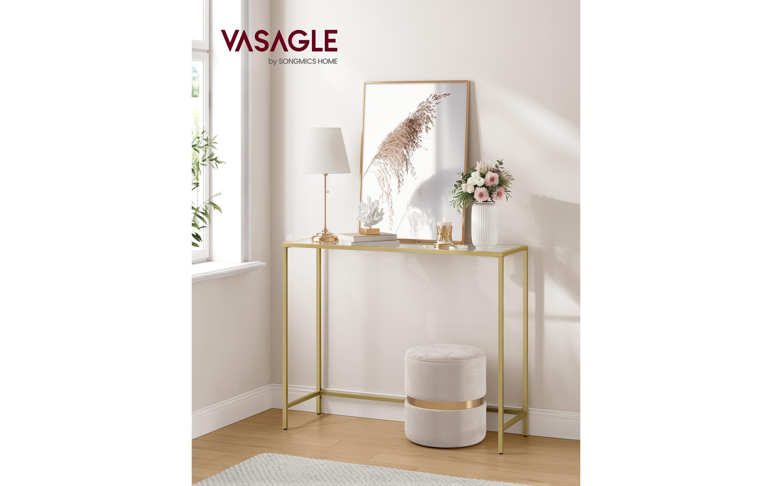 Konsolentisch 80 cm x 100 cm, GoldBeistelltisch