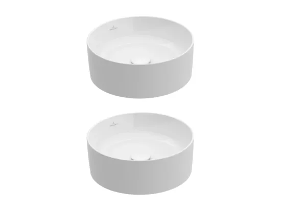 Lot de deux vasques à poser rondes VILLEROY ET BOCH Collaro Stone White CeramicPlus