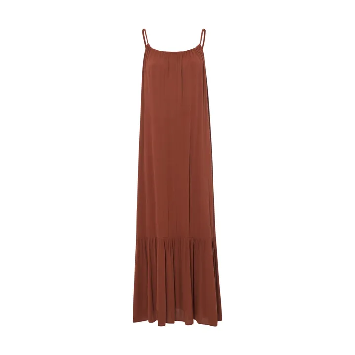 Alma Deia Robe Longue Dos Nu en Viscose | Marron