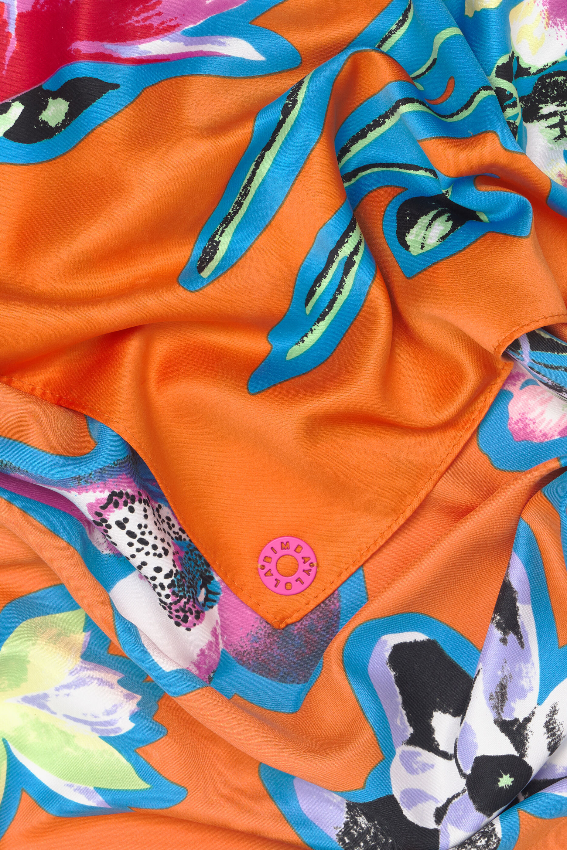 Lenço floral laranja