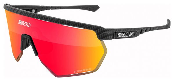 Scicon Sports Aerowing Lunettes De Soleil De Performance Sportive (Scnpp Multimorror Rouge/Compagnon De Carbone)