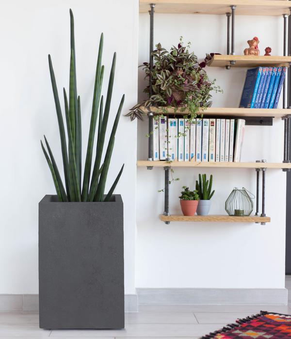 EDA Kunststoff-Topf Basalt Up, quadratisch,