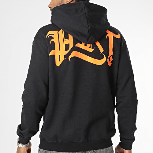 Sweat Capuche Stadium Noir Orange Fluo