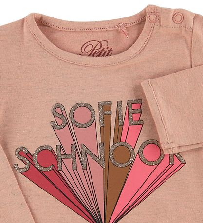 Petit by Sofie Schnoor Body L/æ - Dicte - Rosa Meliert m. Print