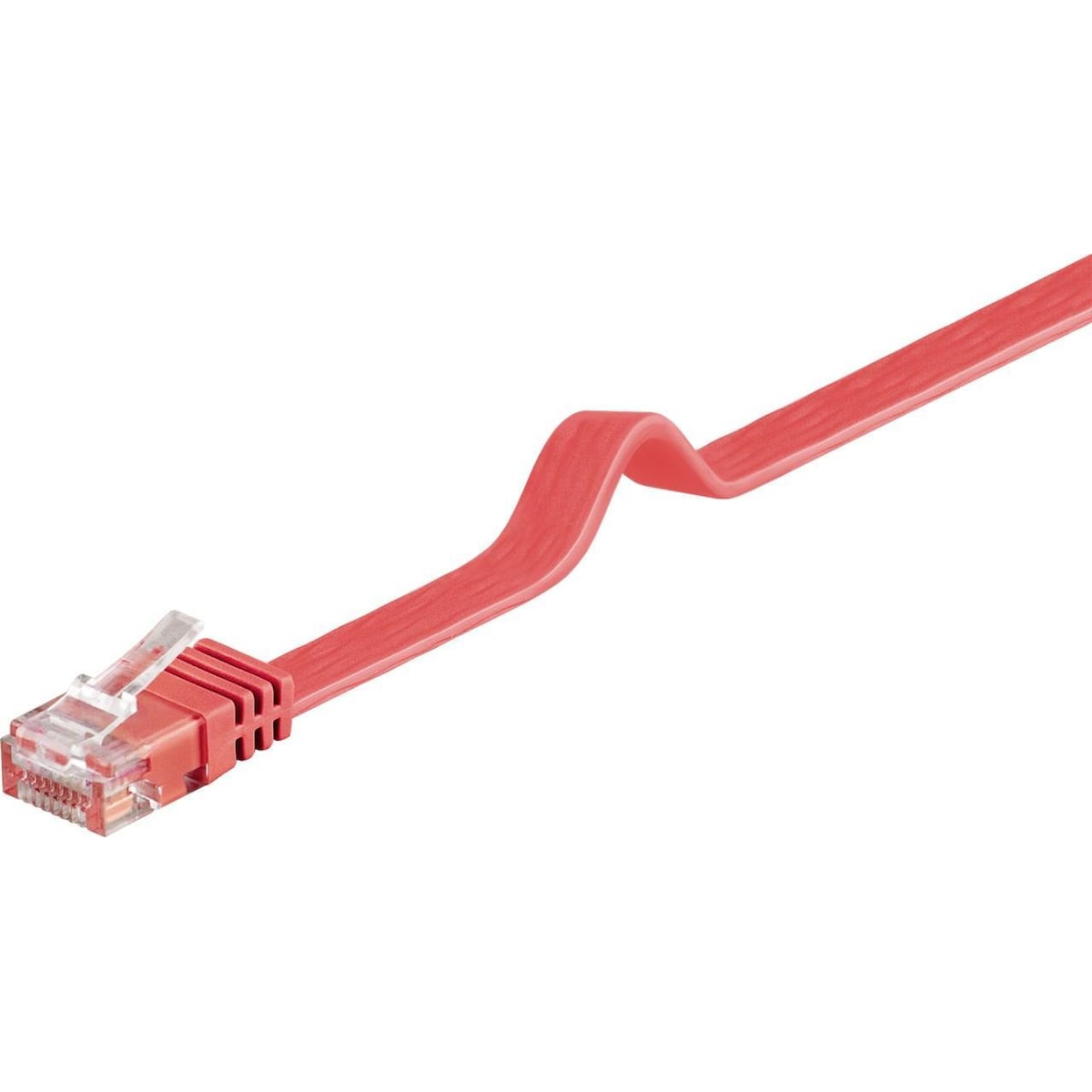 CAT 6 Flat-patch-kabel, U/UTP, rød