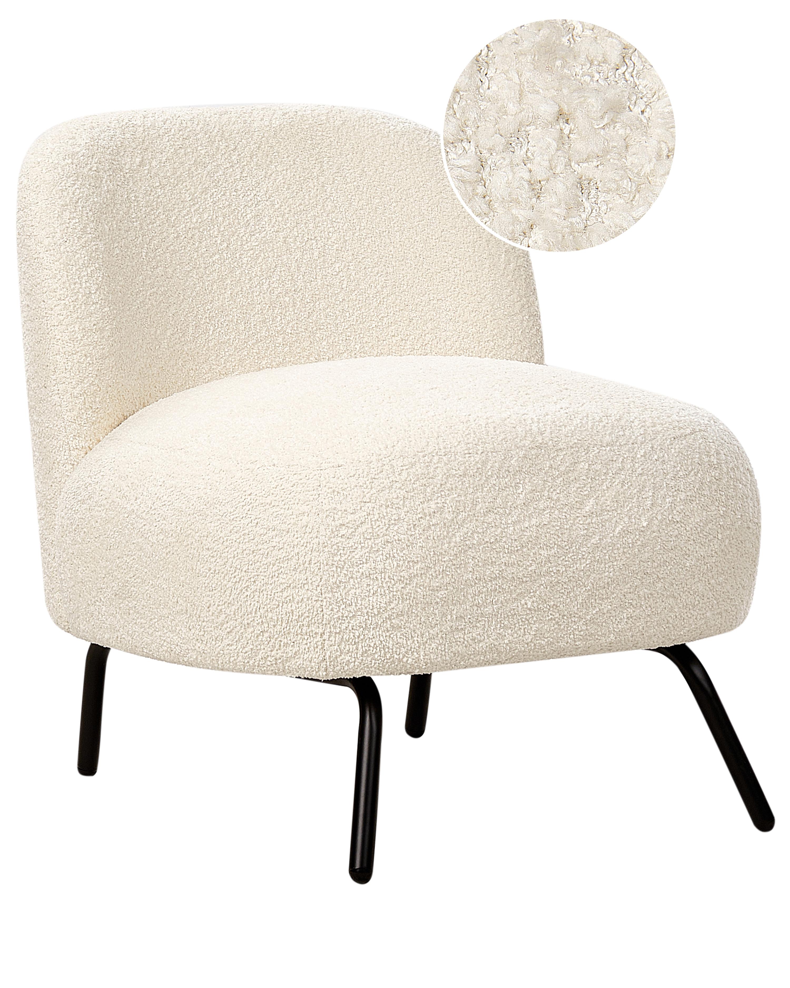 Fauteuil KUMLA Bouclé Gebroken wit