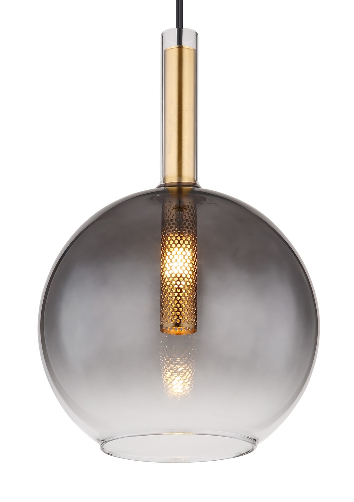 LED-Hängeleuchte - rauchfarben - messingfarben - 120 cm