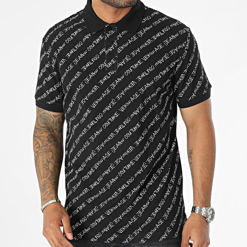 Polo Manches Courtes Print Signature 75GAG6R0 Noir