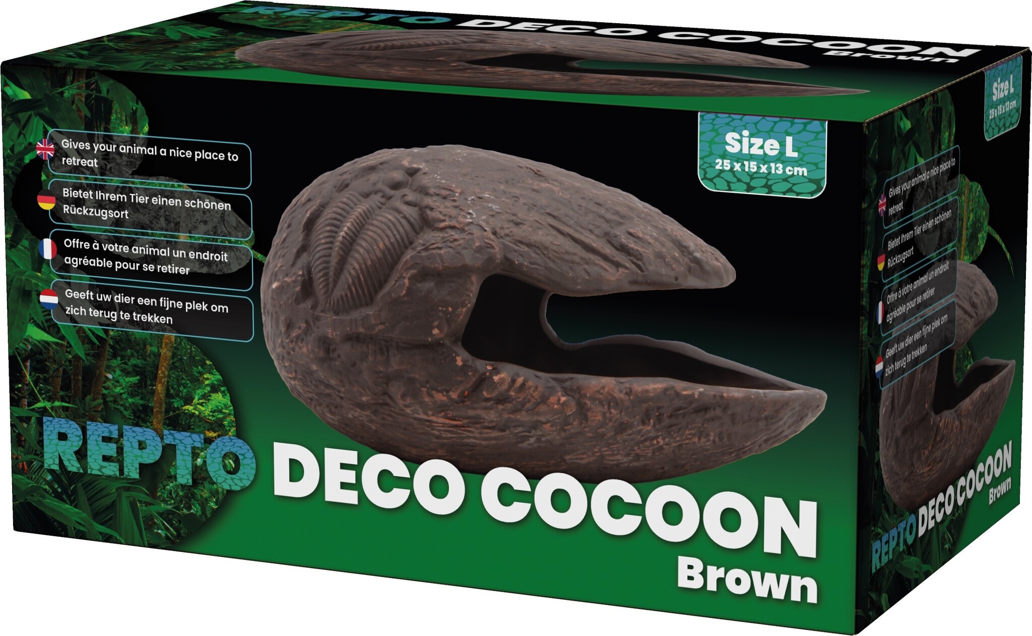 Repto Terrarium Deco Cocoon Schuilplaats Bruin L