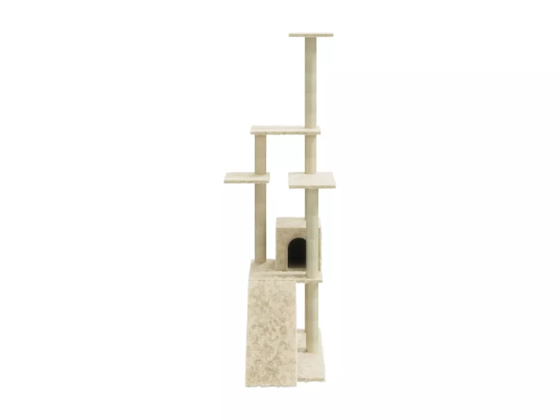 Arbre à chat avec griffoirs en sisal Crème 155 cm