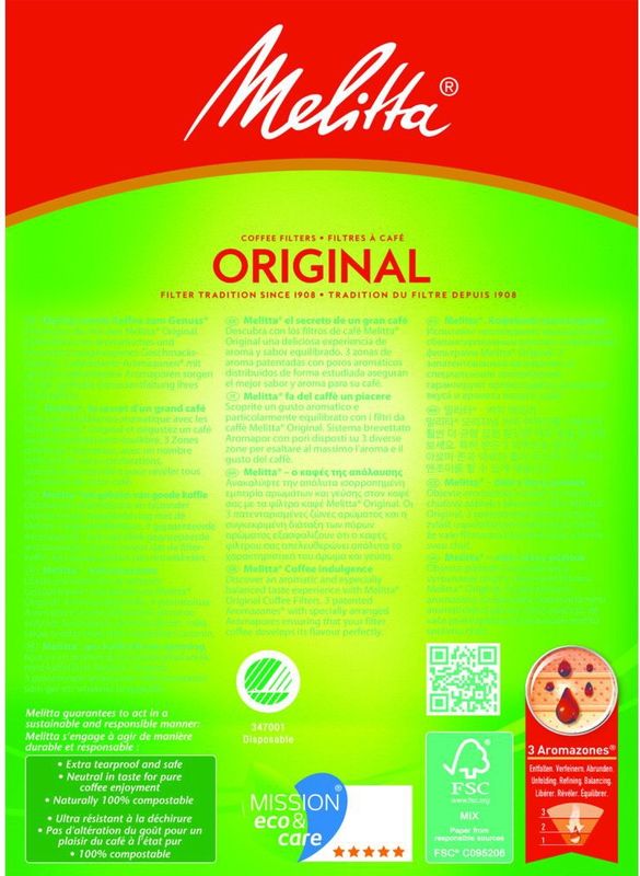 Melitta - Koffiefilters 102 - Papier - Bruin - Pak van 80 Stuks