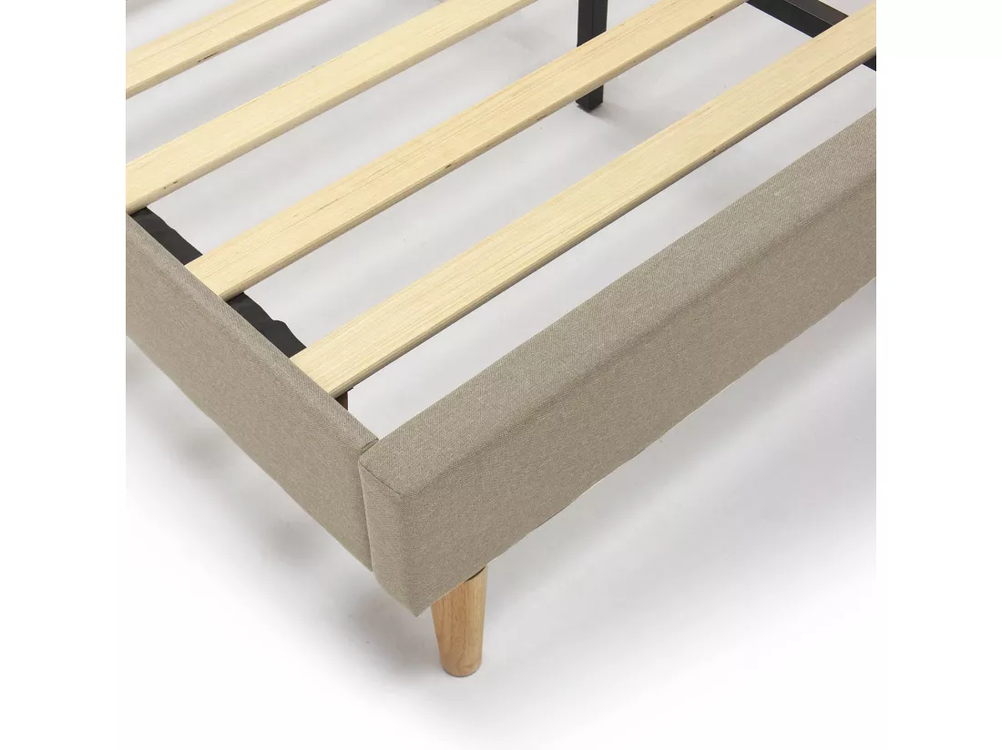 Cadre de lit rembourré Noelia 30 cm, 140x190 cm, Beige