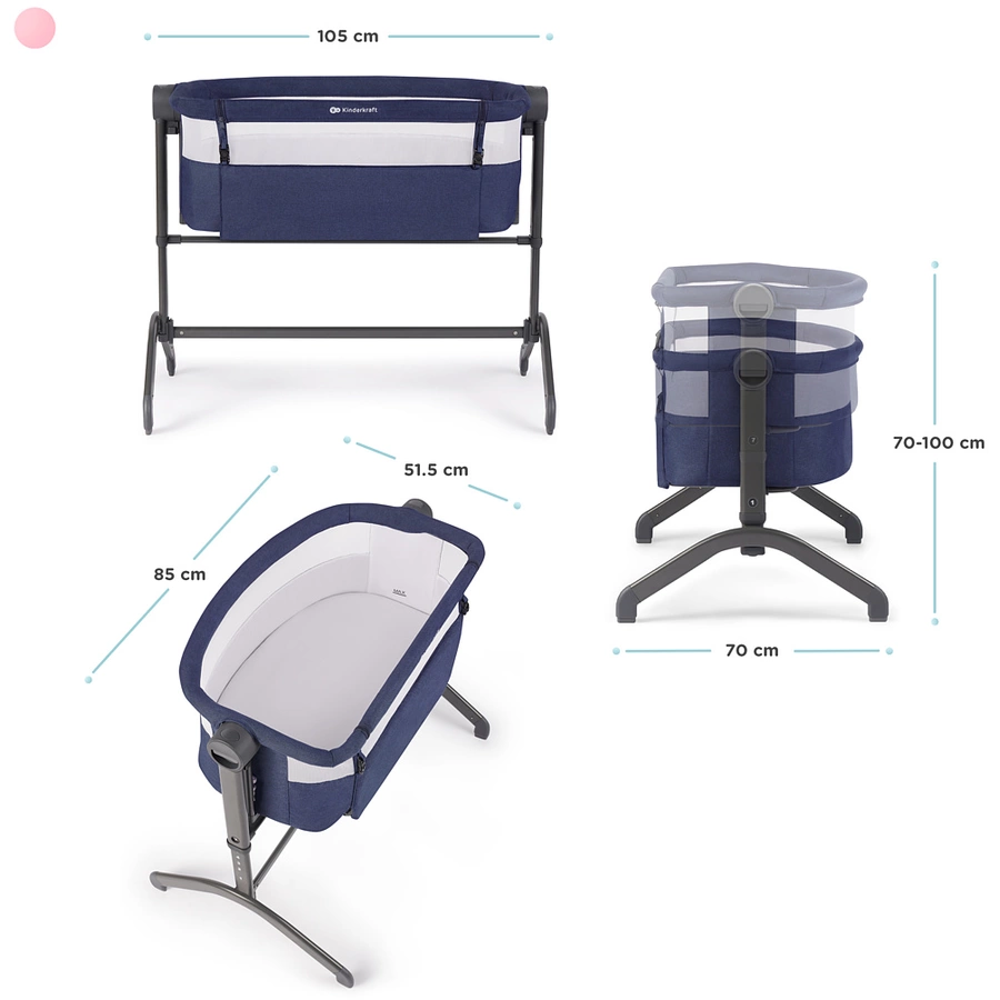 Kinderkraft Beistellbett Bea 2-in-1 Navy