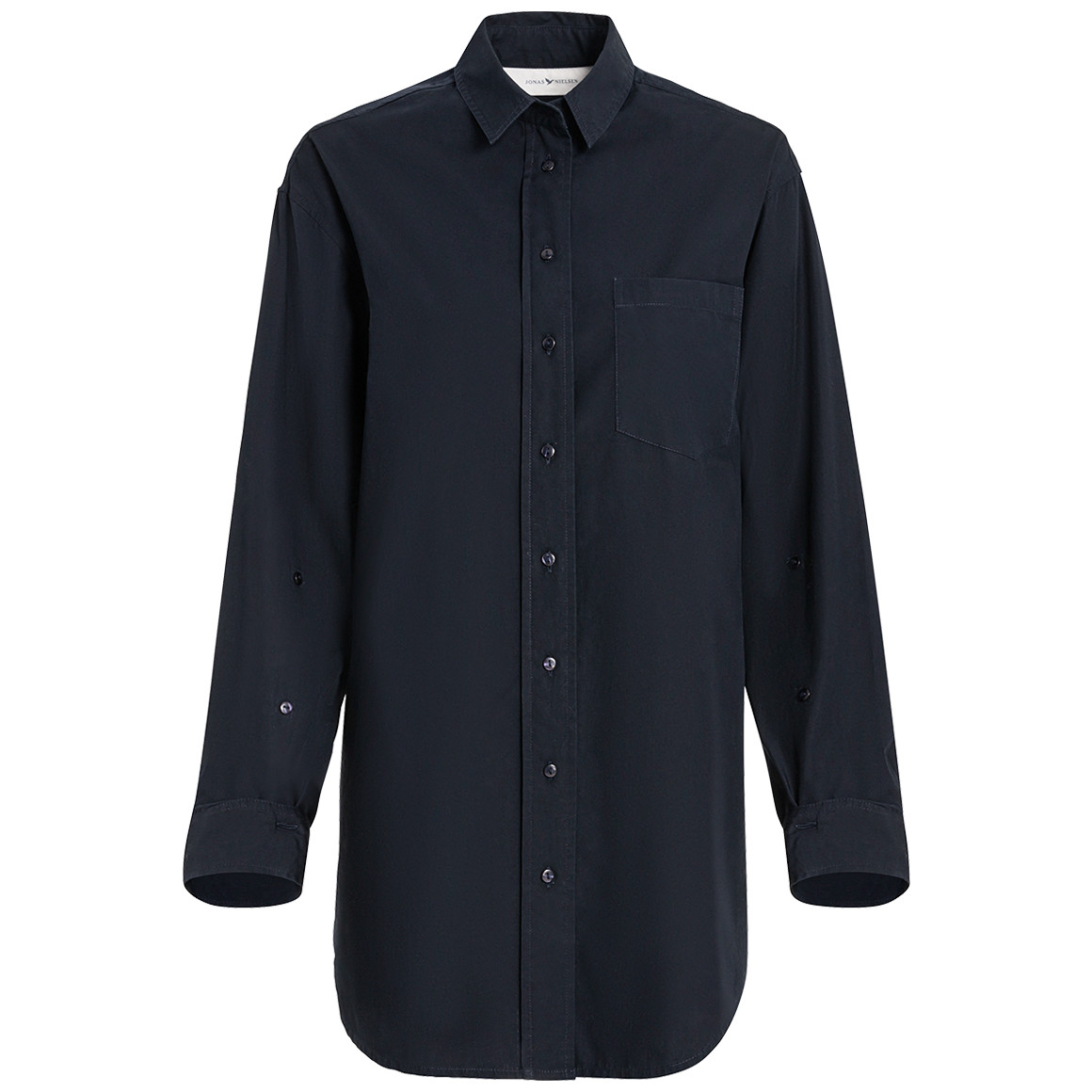 Jonas Nielsen Damen Bluse mit Tasche dunkelblau