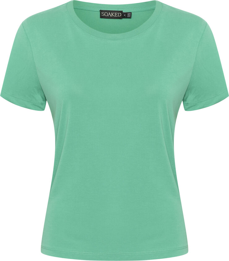Soaked in Luxury SLColumbine crew-neck T-shirt SS Sea green