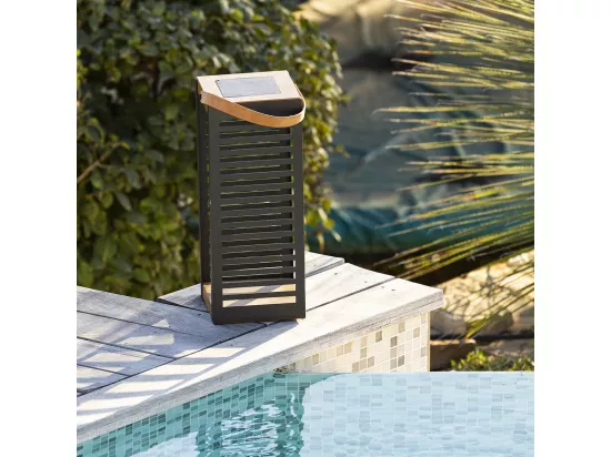 Lanterne solaire FERIAN TALL Noir Metal H50cm