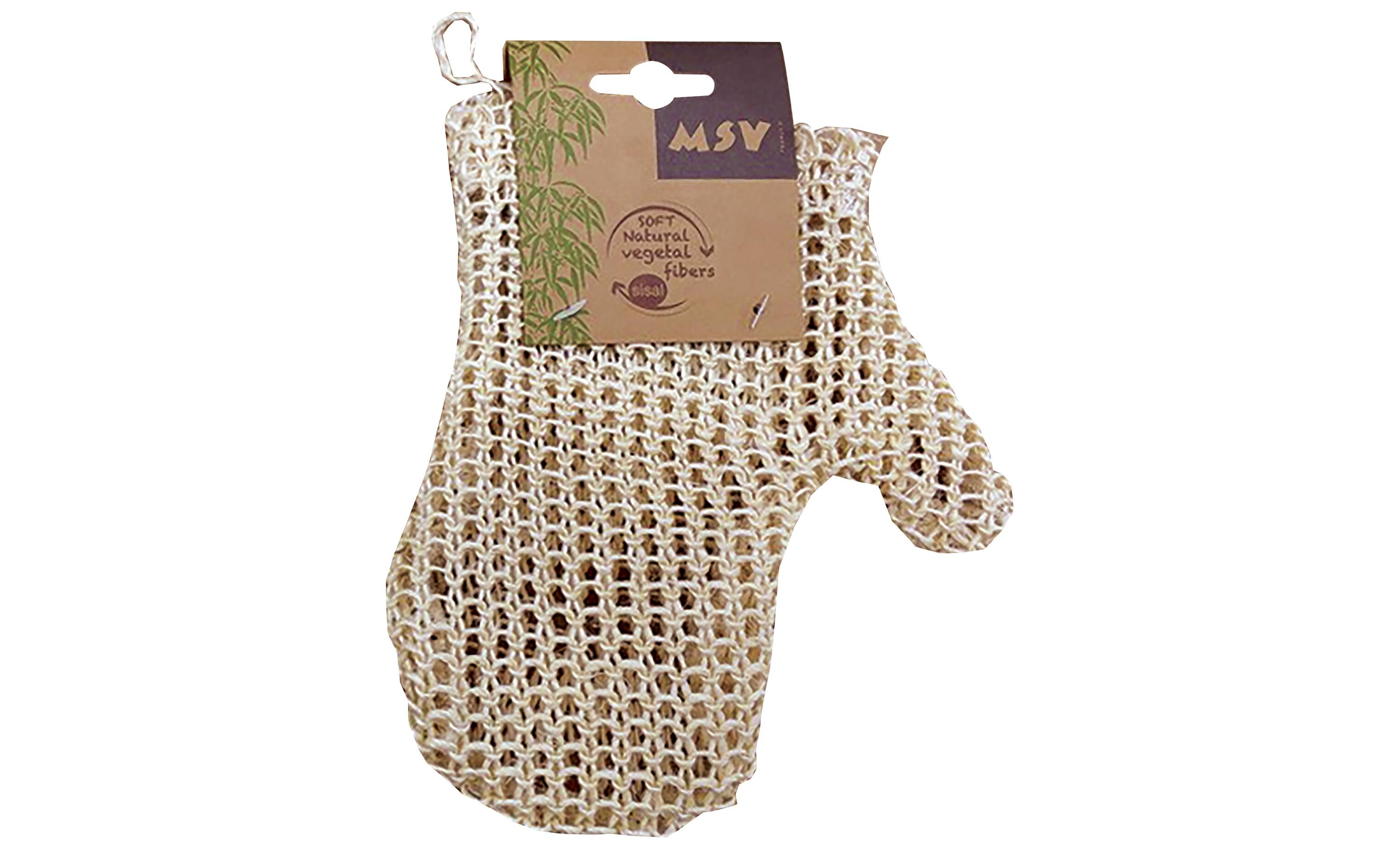 Peelinghandschuh aus Sisal 25 x 16 cm, WeissBadehandschuh