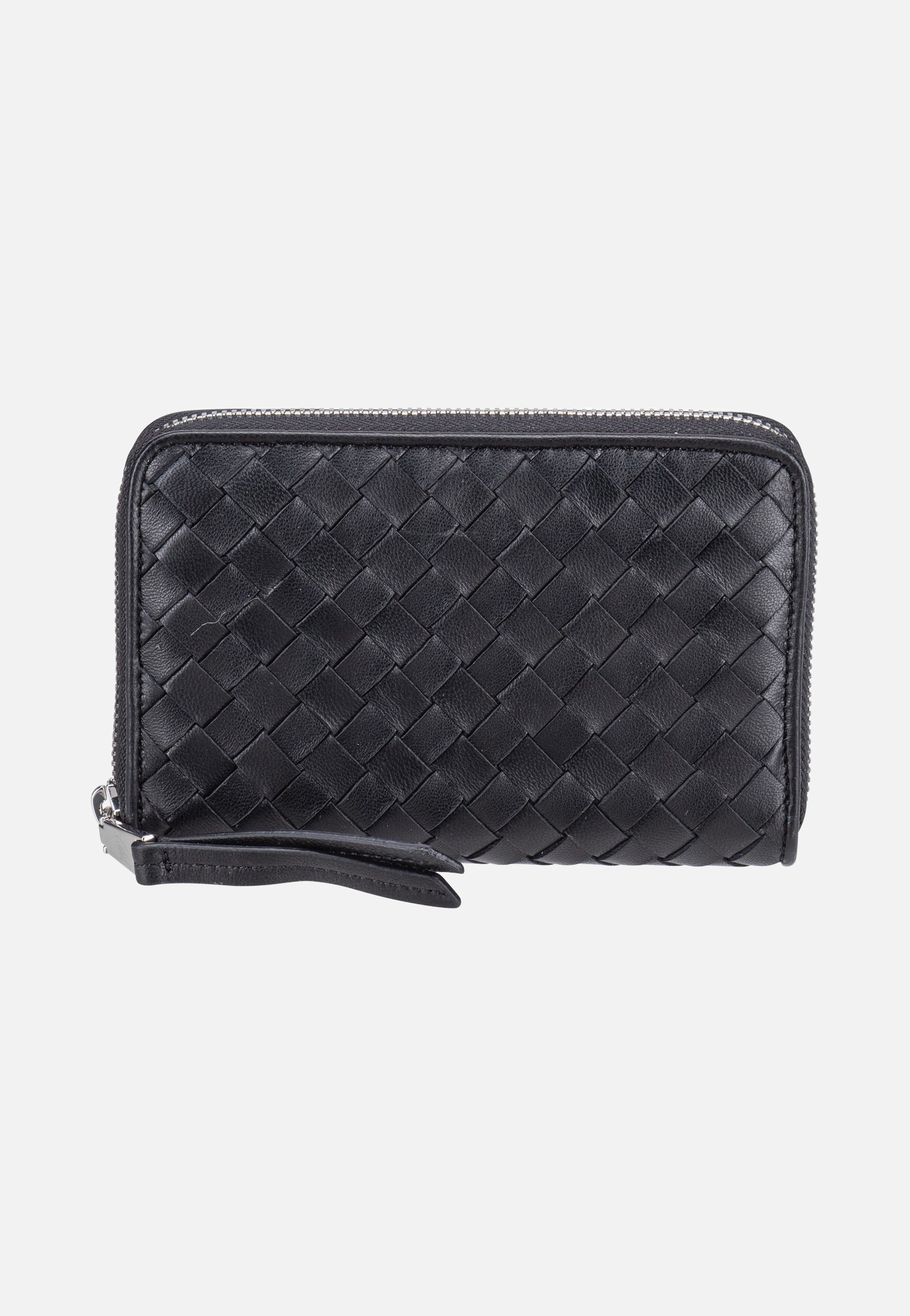 Piuma Weaving Wallet Black/Nickel - Portemonnaie