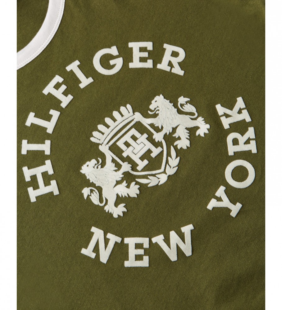 Camiseta Tommy Hilfiger Varsity Flock C-Nk verde