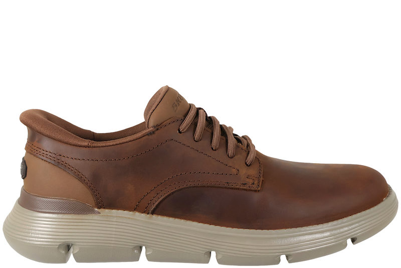 SKECHERS GARZA - DURAN HERRESKO I MØRKEBRUNT OLIERET SKIND SLIP-INS