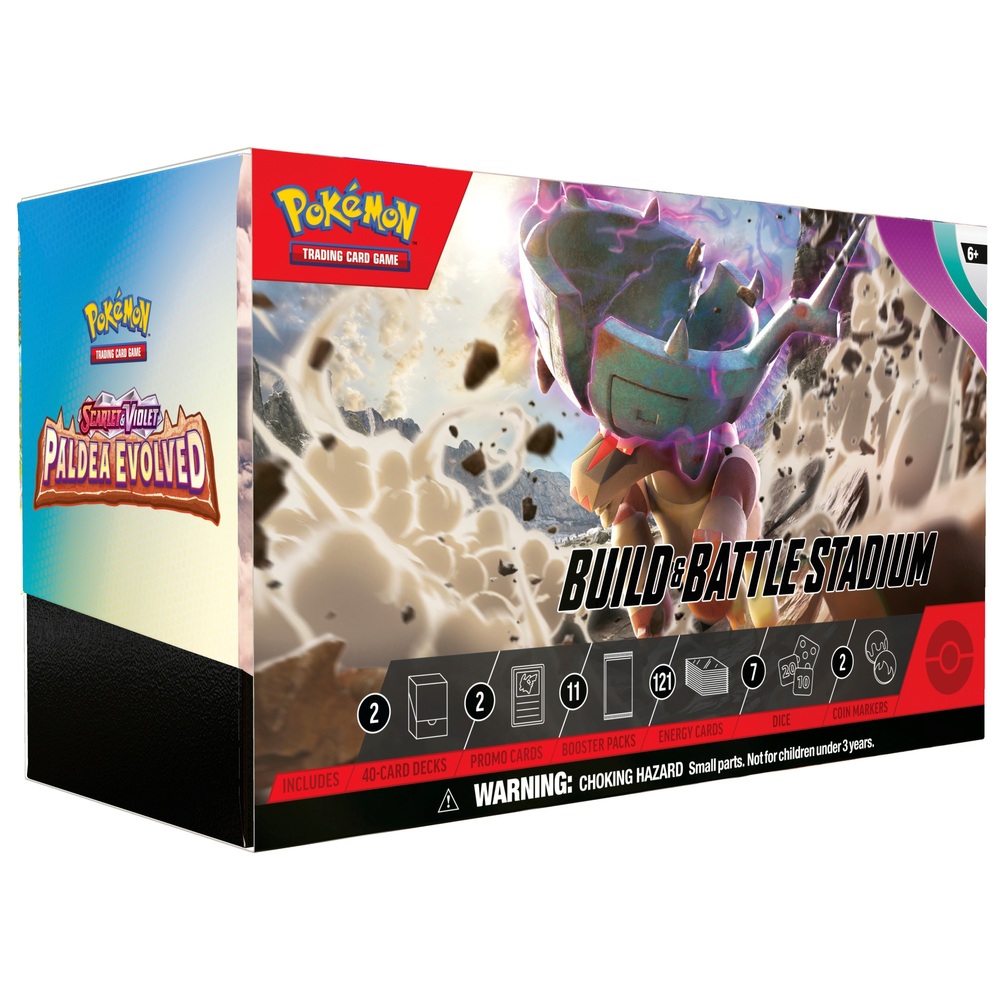 Pokémon-Sammelkartenspiel Scarlet & Violet 2 Paldea Evolved Build and Battle Stadium Box