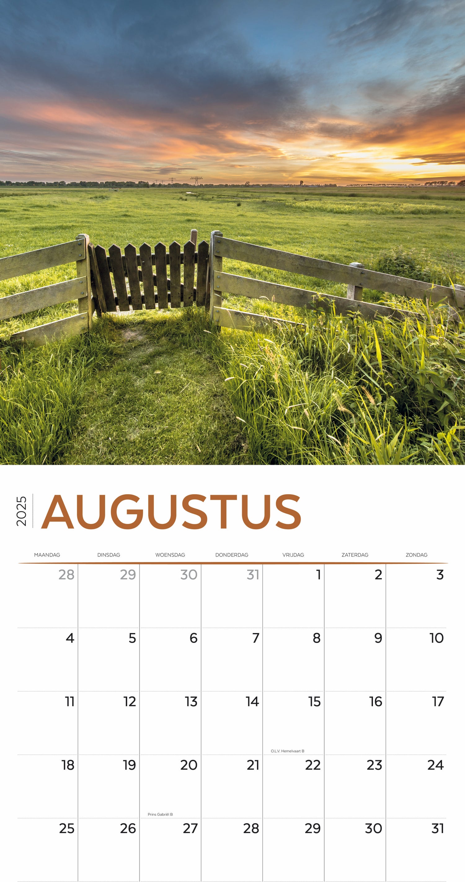 Plenty Gifts kalender landschappen 30 x 30 x 0,5 cm